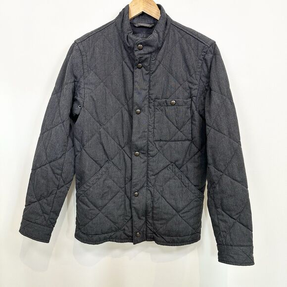 J Crew Jacket Mens XS Gray Sussex Quilted Primaloft Snap Full Zip Classic Preppy - Picture 1 of 16